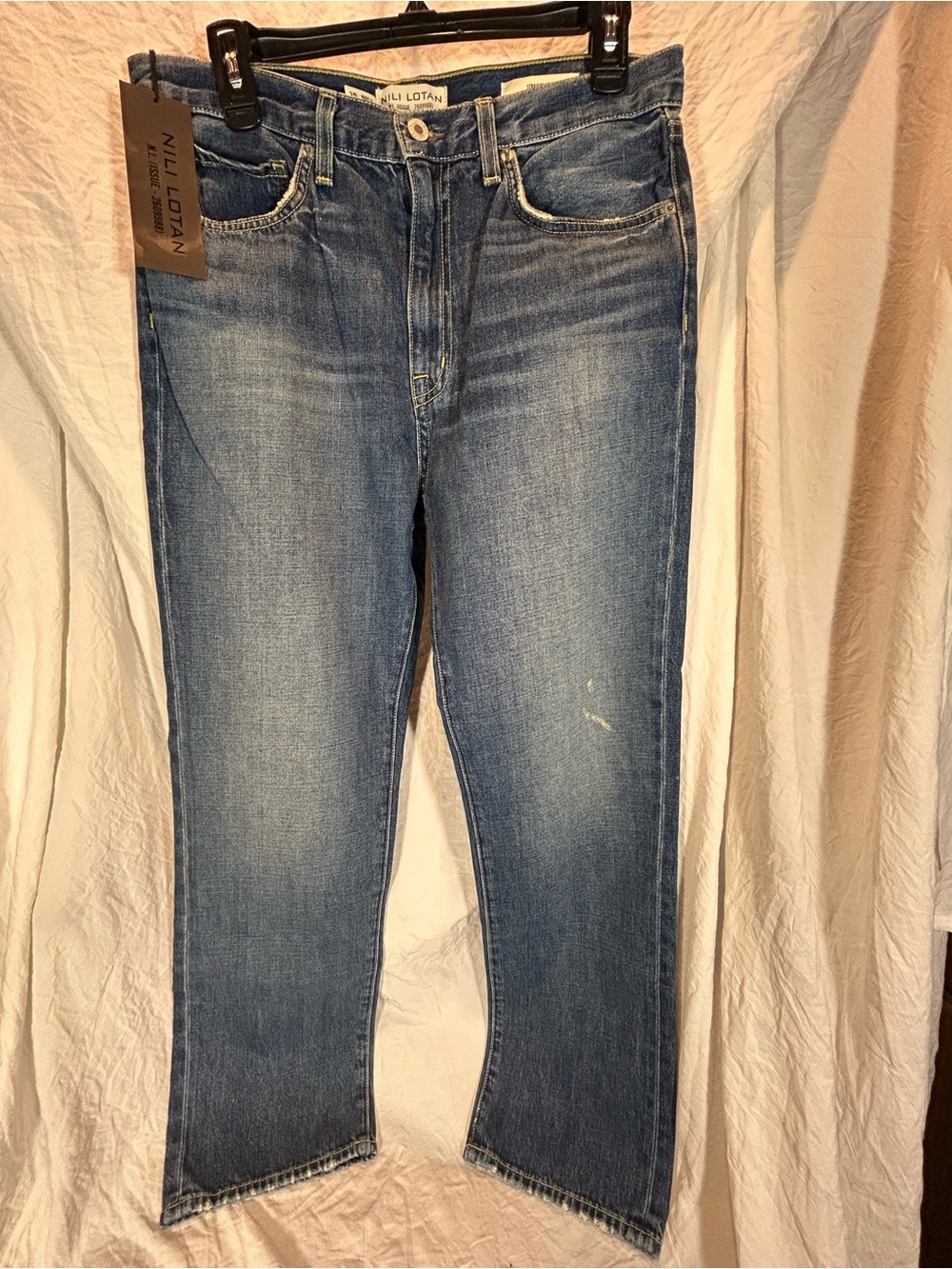 NWT Nili Lotan Straight-Leg Women’s Jeans in Medium Blue Wash